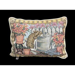 Vintage Bunny Rabbit Tapestry Throw Pillow Cottagcore Style By Fashion